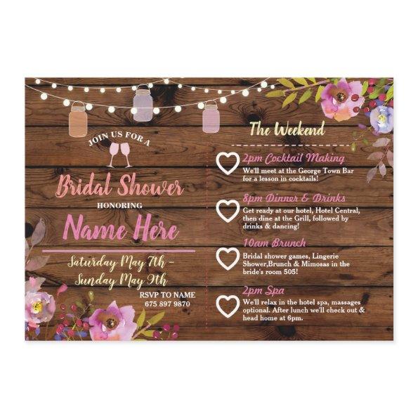 Floral Jars Pink Itinerary Wood
