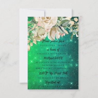 Bridal Shower Floral Min Green Invitations