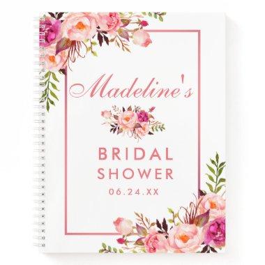 Floral Pink Blush Gift List Notebook