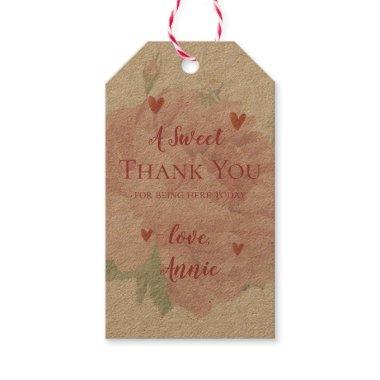 Bridal Shower Floral Pretty Blush Pink Thank You Gift Tags
