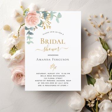 floral rose gold eucalyptus greenery