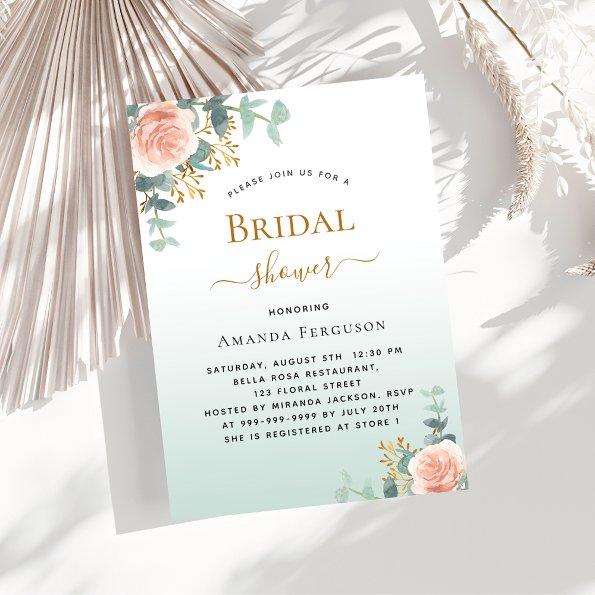 floral rose gold greenery