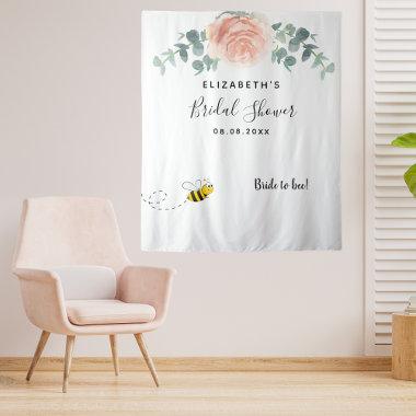 Bridal Shower floral rose gold white bride to bee Tapestry