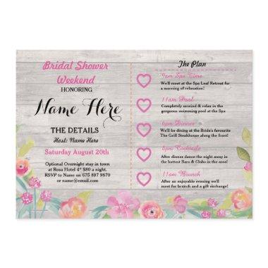 Floral Rustic Wood Pink Invite