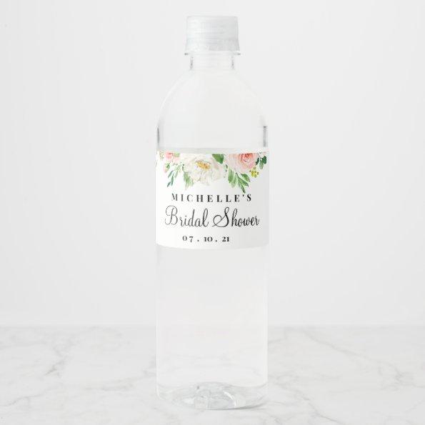 Bridal Shower, Floral Water Bottle Label