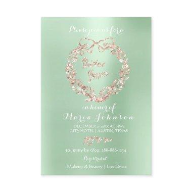 Floral Wreath Mint Pink Rose Gold