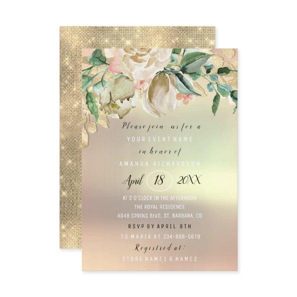 Flower Brunch Greenery Ivory Gold