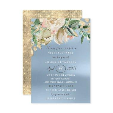 Flower Brunch Spark Gold Blue