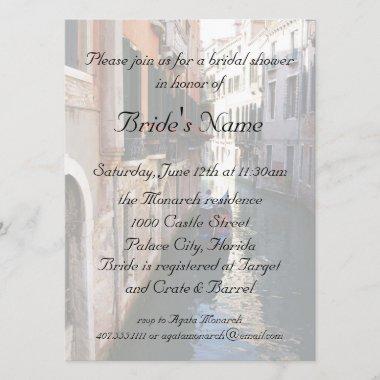 Bridal Shower for Venetian Theme Wedding Invitations