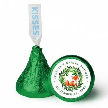 Bridal Shower Fox Greenery Watercolor Green Leaves Hershey®'s Kisses®