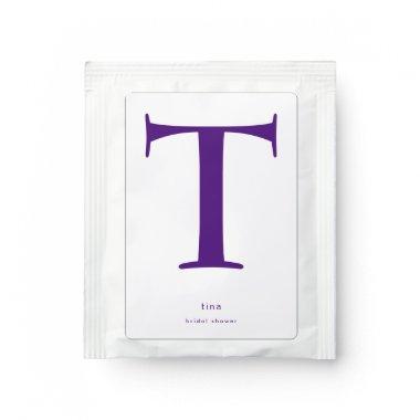 Bridal Shower Fun Fact Letter Monogram | Name Tea Bag Drink Mix