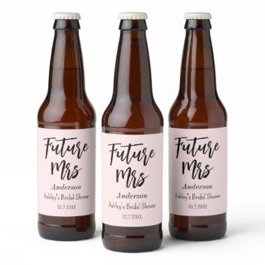 Future Mrs Blush Pink Beer Bottle Label