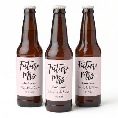 Bridal Shower Future Mrs Blush Pink Beer Bottle Label