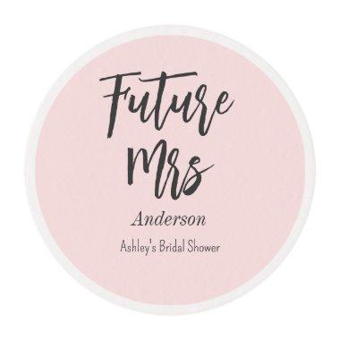 Bridal Shower Future Mrs Blush Pink Edible Frosting Rounds