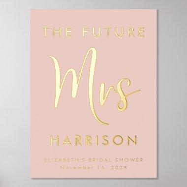 Bridal Shower Future Mrs Blush Pink Foil Prints