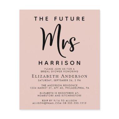 Bridal Shower Future Mrs Blush Pink Invitations