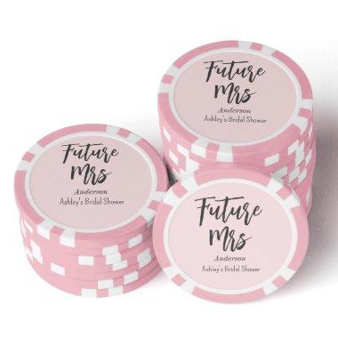 Bridal Shower Future Mrs Blush Pink Poker Chips