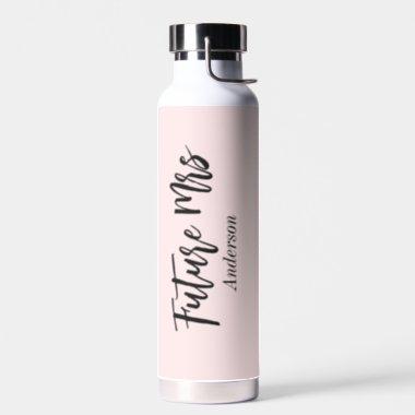 Bridal Shower Future Mrs Blush Pink Water Bottle