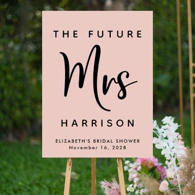 Bridal Shower Future Mrs Personalized Blush Pink Foam Board