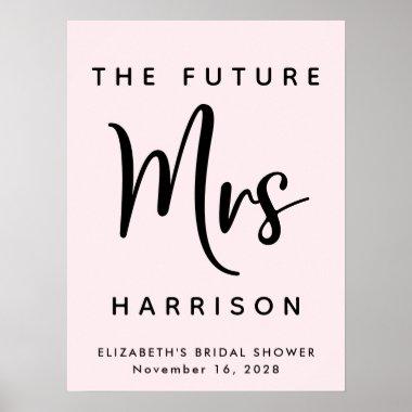 Bridal Shower Future Mrs Personalized Pink Poster