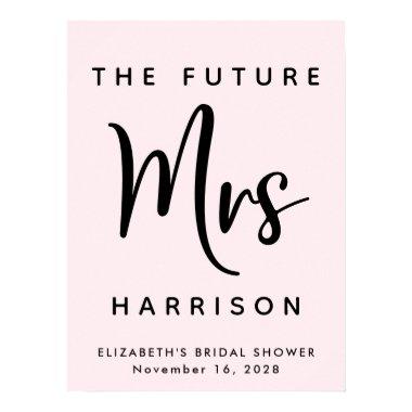 Bridal Shower Future Mrs Personalized Pink Poster