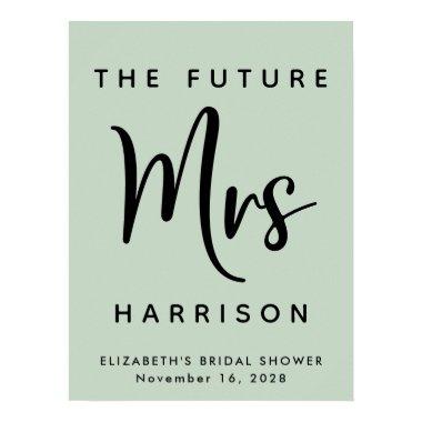 Bridal Shower Future Mrs Personalized Sage Poster