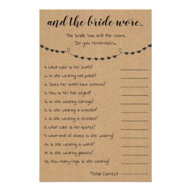 Bridal Shower Game And The Bride Wore Invitations Flyer