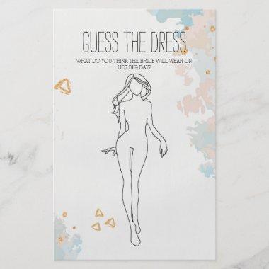 Bridal Shower Game Blue Coral Guess the Dress Flyer