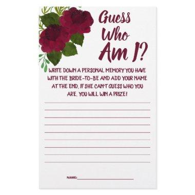Game  Guess Who am I? Flyer