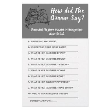 Game  What did the Groom Say F Flyer
