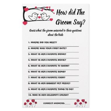 Game  What did the Groom Say Flyer