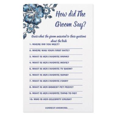 Game  What did the Groom Say Flyer
