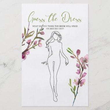 Bridal Shower Game Cherry Blossom Guess the Dress Flyer