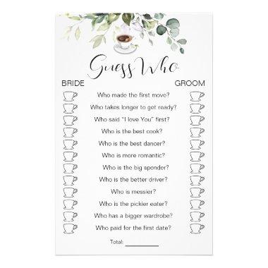 Bridal Shower Game Coffee Themed Game Invitations Flyer
