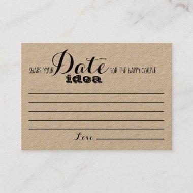 Bridal Shower Game Date Idea Invitations