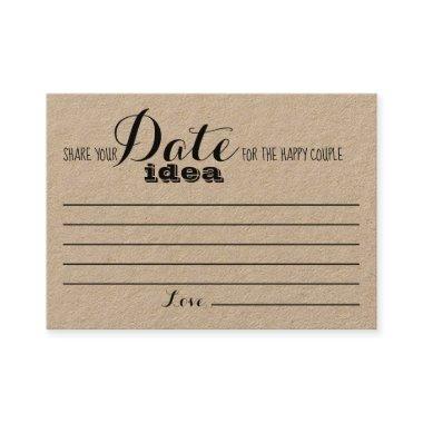 Bridal Shower Game Date Idea Invitations