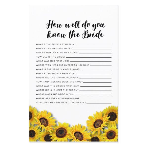 Game Do You Know The Bride Sunflower