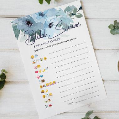 Bridal Shower Game Emoji Pictionary Blue Roses