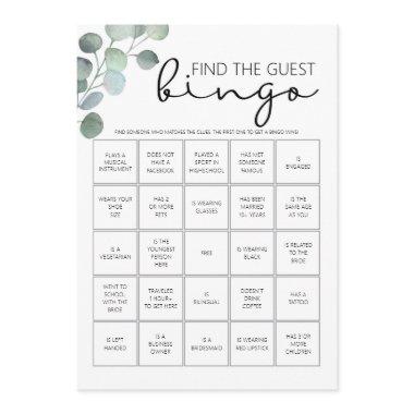 Game-Find the Guest Bingo Program