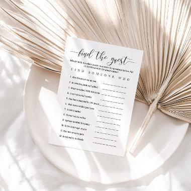 Bridal Shower Game Find the Guest Invitations
