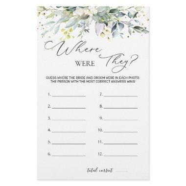 Bridal Shower Game Greenery Where Were They Stationery