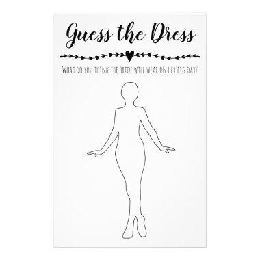Bridal Shower Game Guess the Dress Invitations Flyer