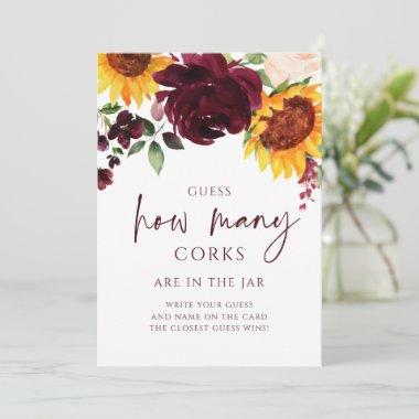 Bridal Shower Game How Many Corks Sunflowers Invit Invitations