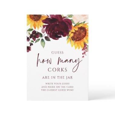 Bridal Shower Game How Many Corks Sunflowers Invit Invitations