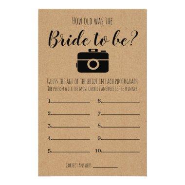 Bridal Shower Game How Old Was The Bride Invitations Flyer