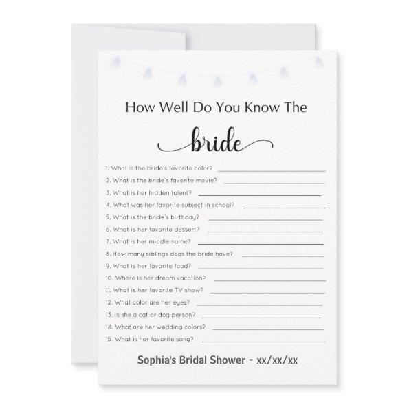 Game How Well Do You Know The Bride