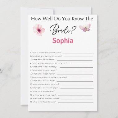 Bridal Shower Game How Well Do You Know The Bride Invitations