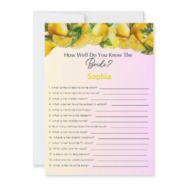 Game How Well Do You Know The Bride