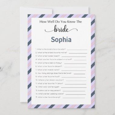 Bridal Shower Game How Well Do You Know The Bride Invitations