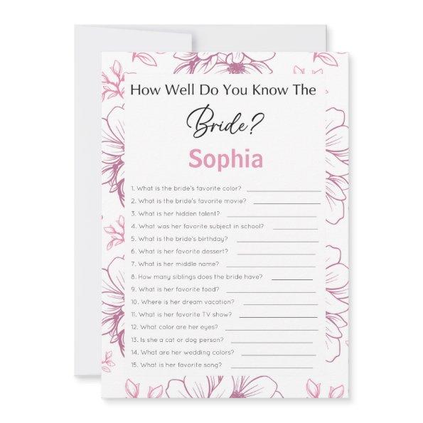 Game How Well Do You Know The Bride